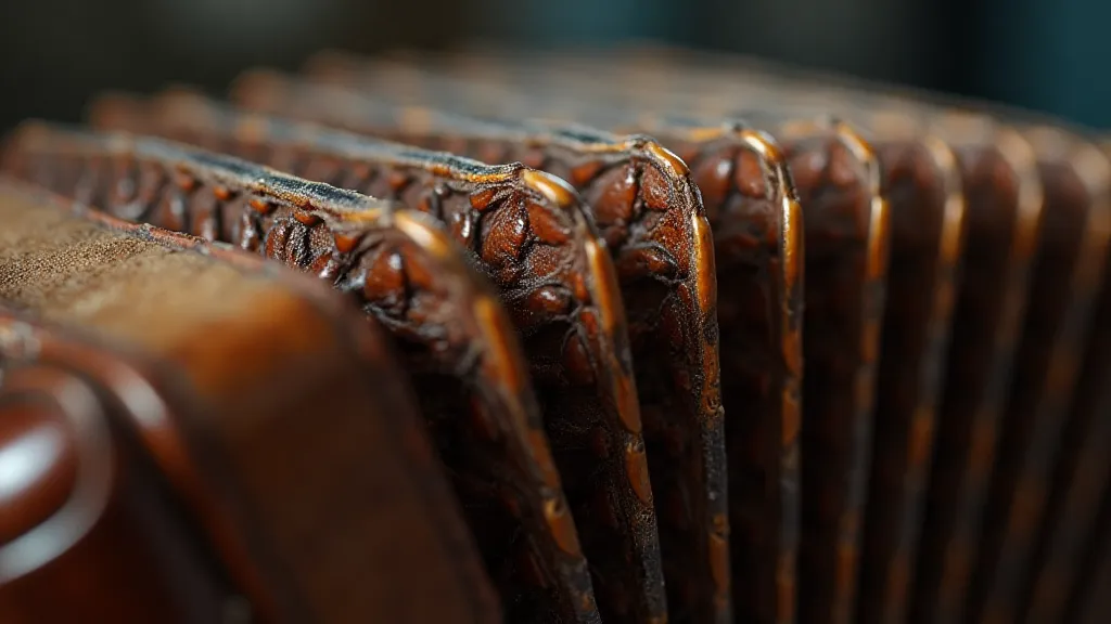 Antique accordion bellows showing intricate craftsmanship