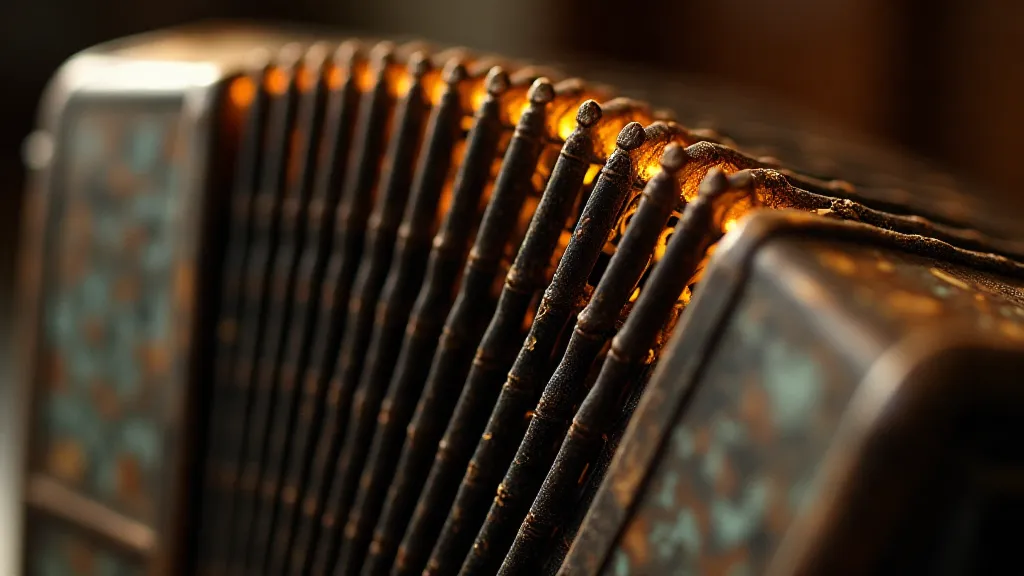 Weathered antique accordion detail