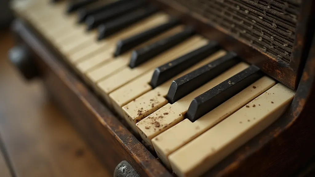 Antique accordion keys with age patina