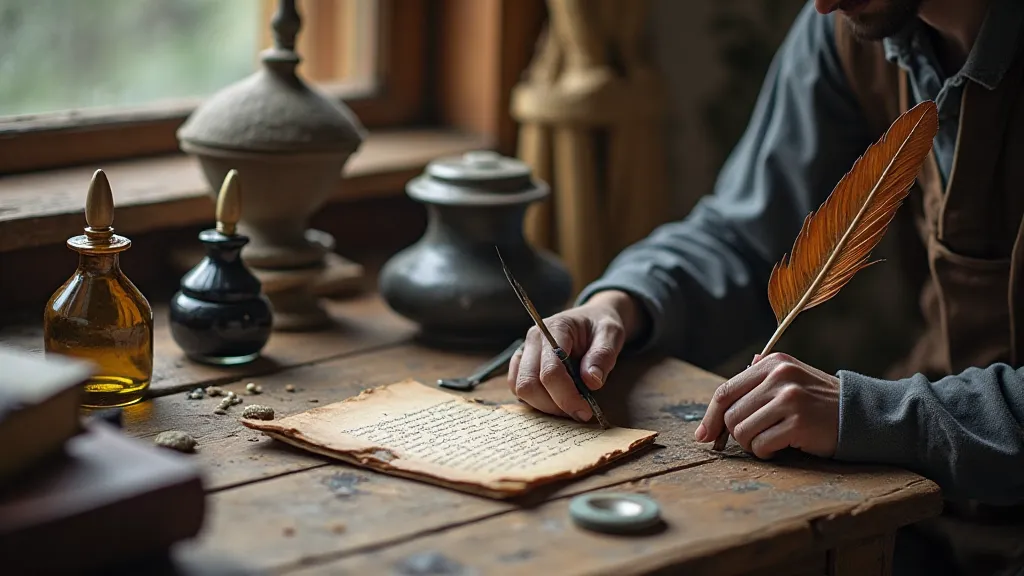 Antique calligraphy tools