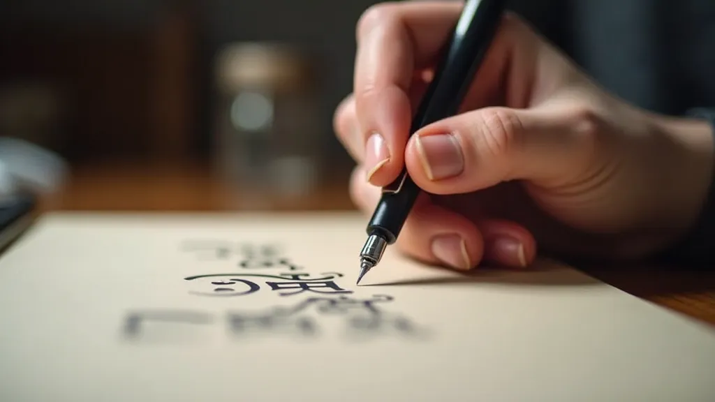 Calligraphy hand angle
