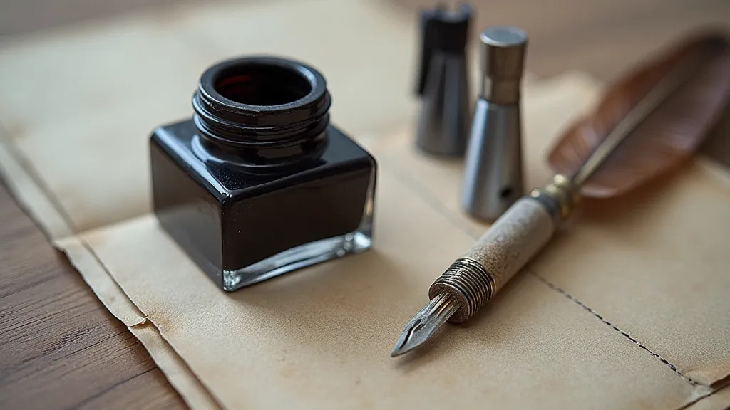 Selection of antique calligraphy tools