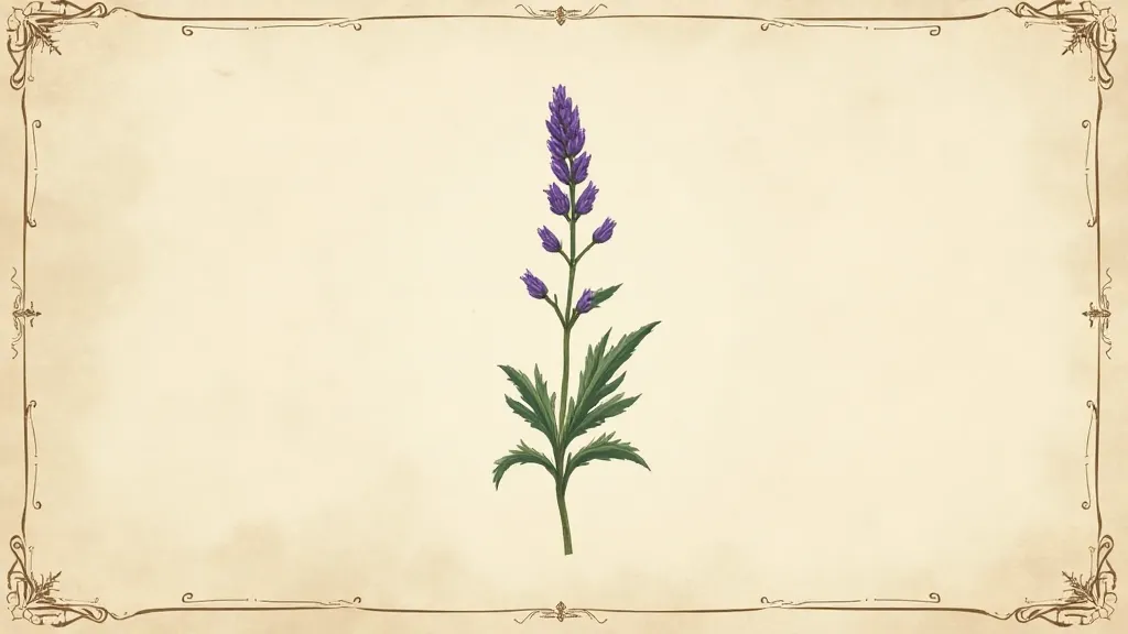Victorian-style lavender botanical illustration