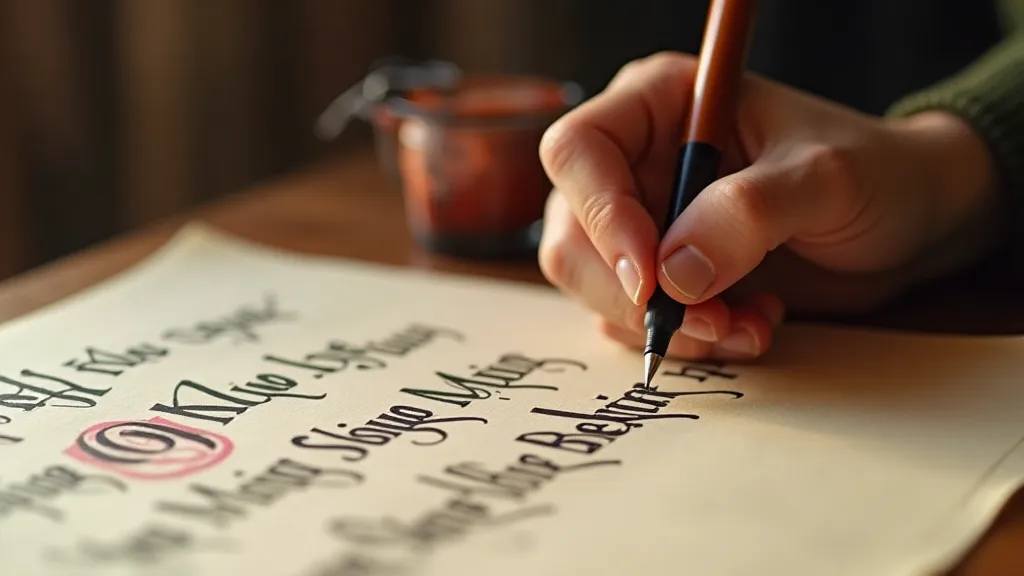 Left-Handed Calligraphy in Progress