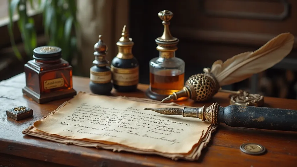 Vintage calligraphy tools